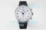 Swiss Replica IWC Portugieser Yacht Club White Chronograph Black Rubber Strap Watch 45MM